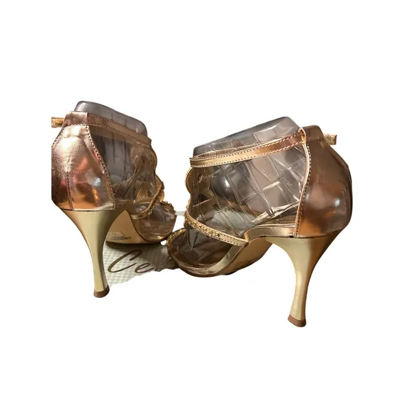 New Women’s Celeste Charlize 3.5” High Heel 👠 Shoes Gold Rhinestones size 5.5 - Image 5