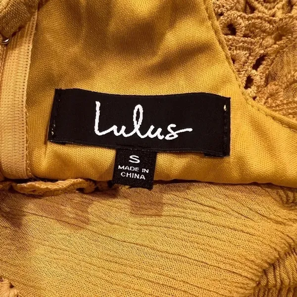 Lulu's Small This Love Mustard Yellow Lace Maxi Dress Size S - Image 14