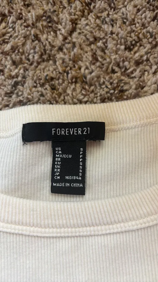 Forever21 Cream Fitted Long Sleeve - Image 2