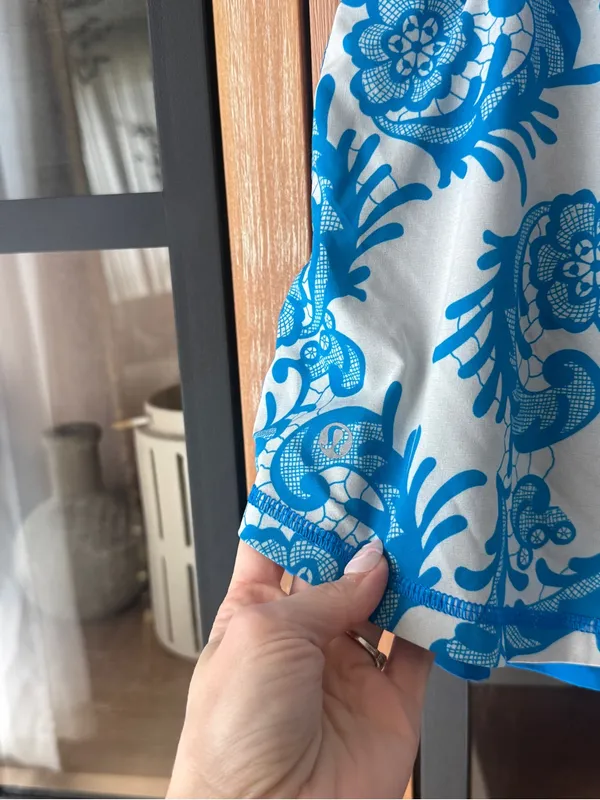Lululemon Run Chase Me Skirt skort mini Laceoflage Polar Cream Beaming Blue - Image 6