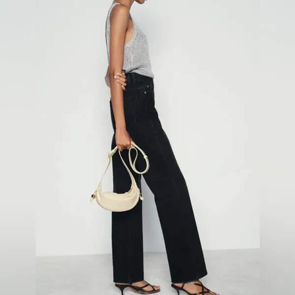 Zara Cream Crossbody Purse‎ Bag Gold Bohemian - Image 2