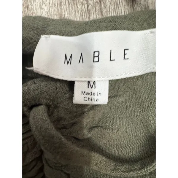 MABLE‎ Olive Green Ruched Halter Neck Mini Dress Size M - Image 3