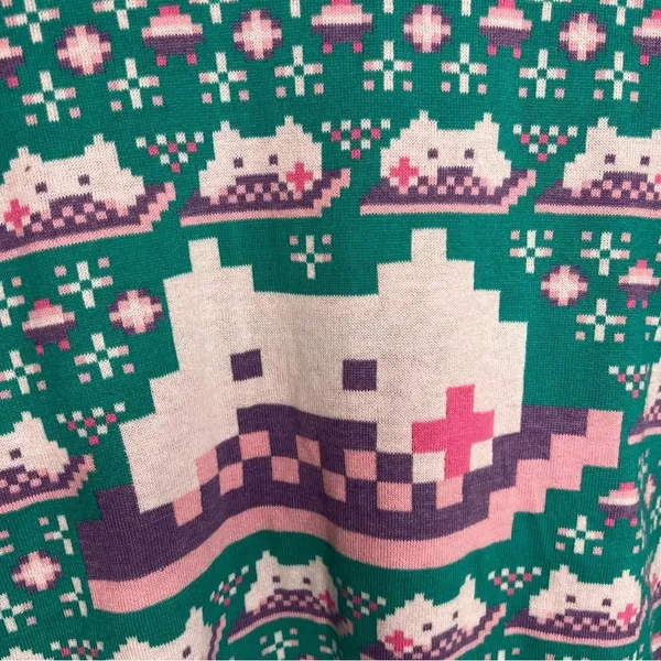 Keyboard Cat Merch‎ Graphic Novelty Print Multicolored Crew Neck Warm Sweater - Image 4