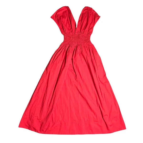 Staud Jackson Midi Dress‎ in Hibiscus Size: M - Image 2