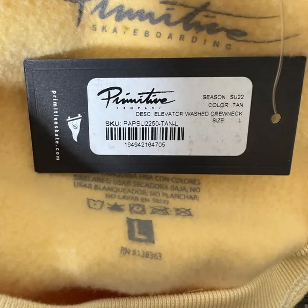 Primitive Skateboarding‎ Elevator Washed Crewneck Yellow Mushroom Skeleton L Size L - Image 7
