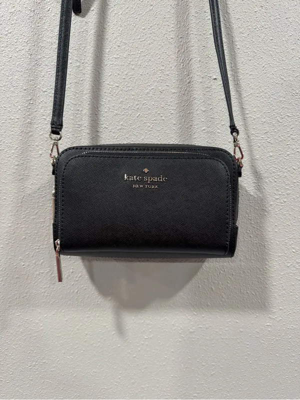 Kate Spade New York Leather Crossbody Bag Dual Zip Around - Image 3