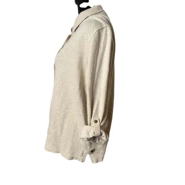 Ralph Lauren Waffle Knit Shirt Button Up Shacket Womens S Quiet Luxury Crest - Image 6