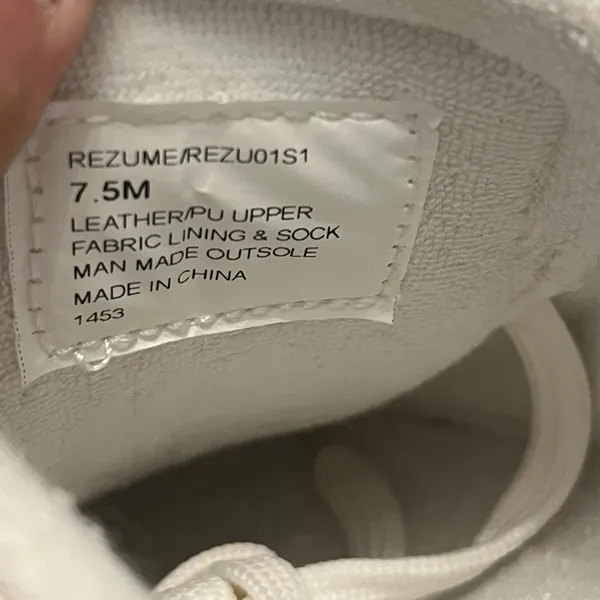 Steve Madden Rezume Leather White‎ and Metallic Lace Up Sneakers Size 7.5 - Image 7