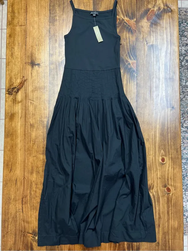 J. Crew Pintuck Mixy Drop Waist Midi Dress in Black Size XXS - Image 5
