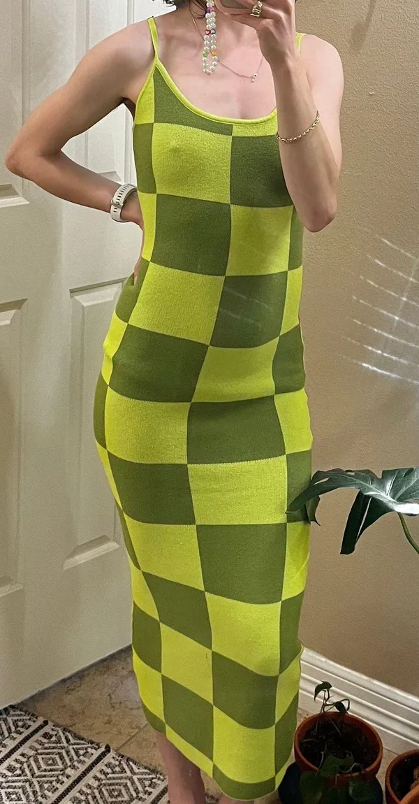 Knit Maxi Dress Green - Image 2