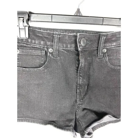 American eagle 360 super stretch hi-rise shortie‎ black shorts women's size 2 - Image 2