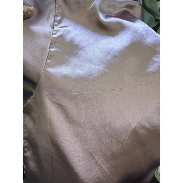 Unbranded Mauve Pink Button Down Pull On Shorts Satin Pajamas PJ Set XL - Image 10