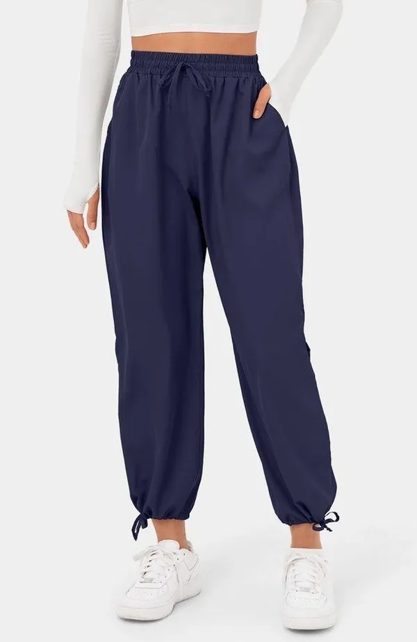 Breezeful High Waisted Drawstring Side Pocket Split Hem Joggers Small - Image 2