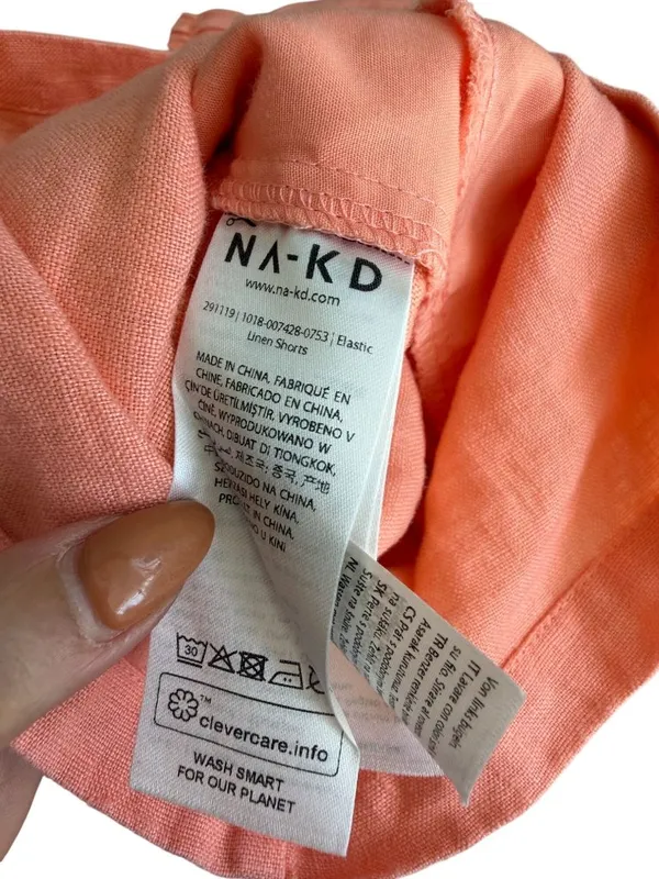 NAKD Orange Peach Cotton Blend Shorts Size 36 / US 6 - Image 8