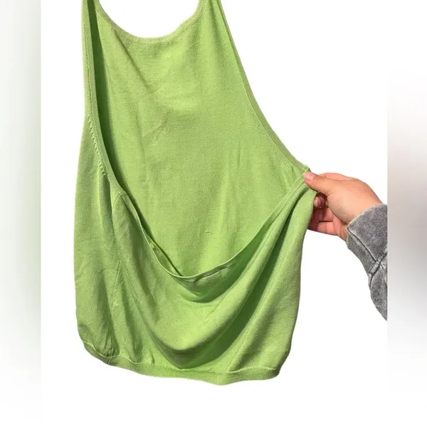 Boston Proper Green Silk Sweater Halter Top - Image 3