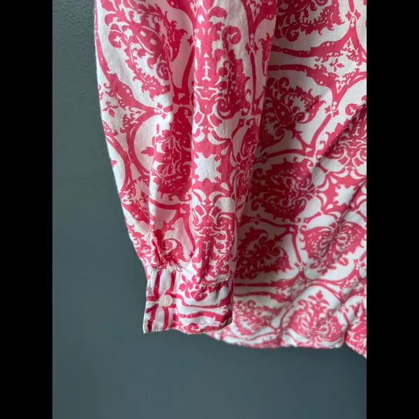 Larsen Gray Boho Pink and White Tunic size Medium - Image 3
