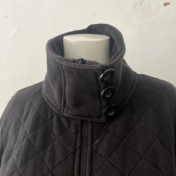 The North Face Caroluna Jacket Womens S Black Full Zip Fleece Lined Quilted Coat - Image 2