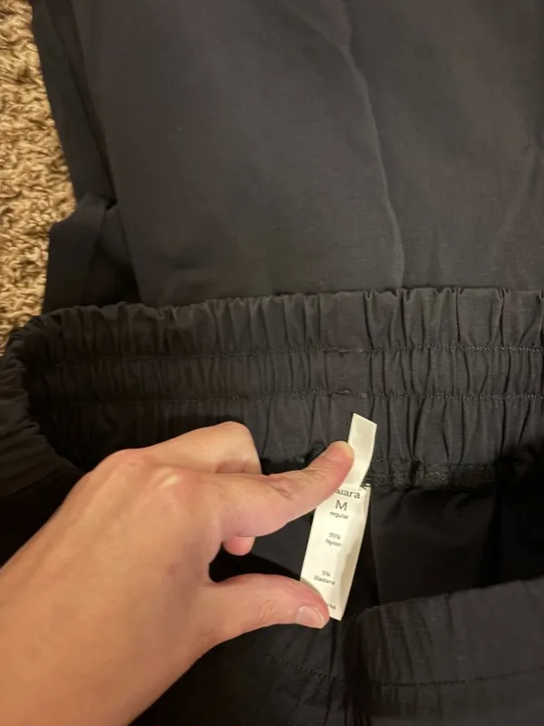 Halara Jogger Style Sweatpant Medium Regular Solid Black Elastic Waistband Nylon - Image 3