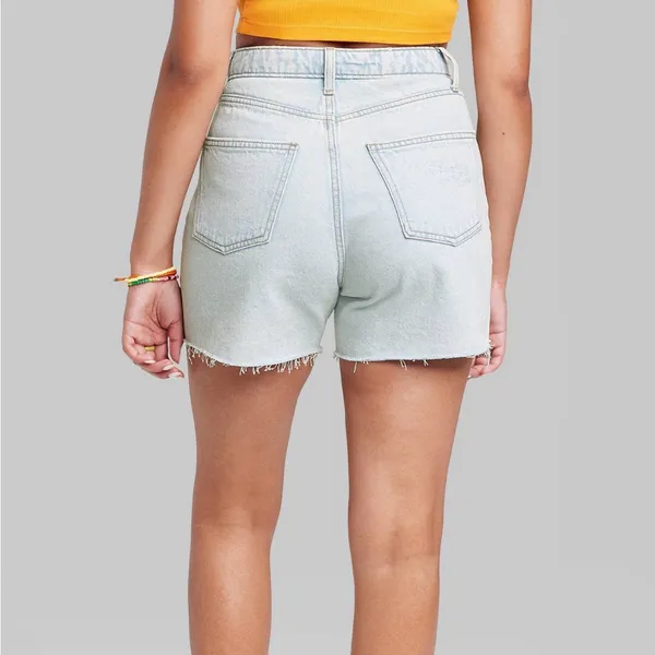 Wild Fable High Rise Cutoff Jean Shorts Light Wash size 14 Denim Women’s Frayed - Image 2