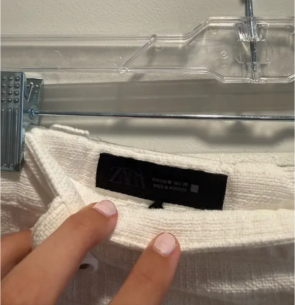 ZARA Denim Mini Skirt White - Image 3