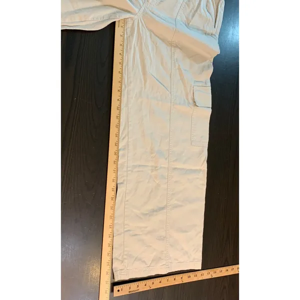Sincerely Jules‎ Women Linen Blend Wide Leg Cargo Pants Beige Sz L Beachy Resort - Image 9