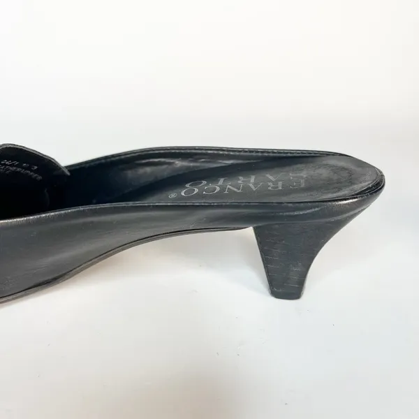 Franco Sarto Black Leather Kitten Heels Mules Shoes Women 7 - Image 10