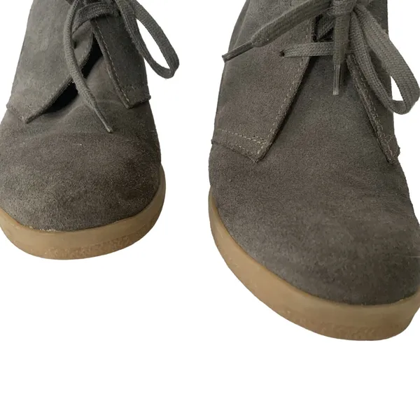 J Crew Lace Up Wedge Ankle‎ Suede Boots Booties Shoes Women's Size 8 Grey - Image 5