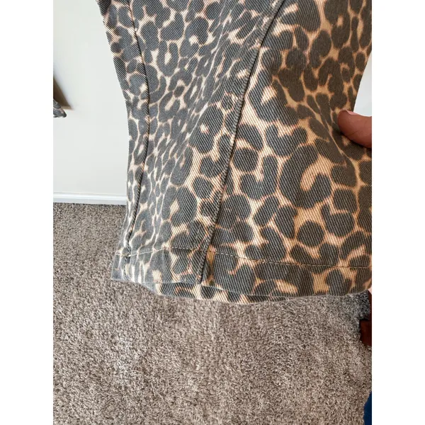 NWT Wild Fable Mid Rise Wide Leg Baggy Jeans Beige Leopard Women's Size Medium - Image 5