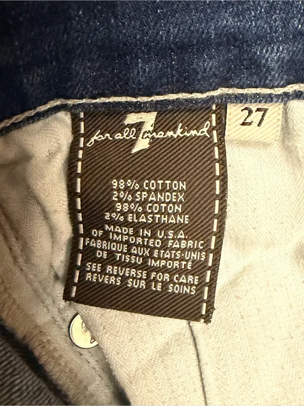 7 For All Mankind Bootcut Jeans 27 Medium Wash Blue Denim Y2K Vibe Long Inseam - Image 9