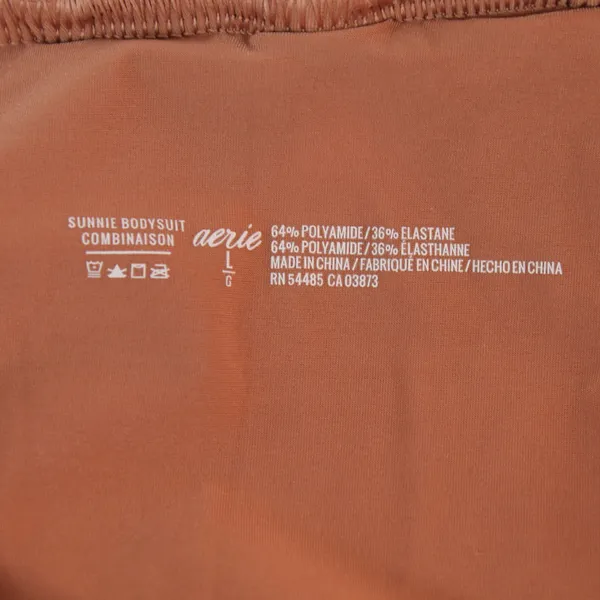 Aerie Bronze Tan Sunnie Bodysuit Womens Size L - Image 3