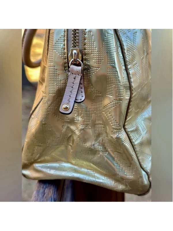 Michael Kors Sutton Bowler Satchel – Metallic Gold Signature - Image 14