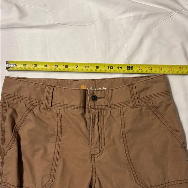 Carhartt Tan Relaxed Fit Capri Pants Ripstop 100% Cotton Farmcore SZ 6 - Image 7