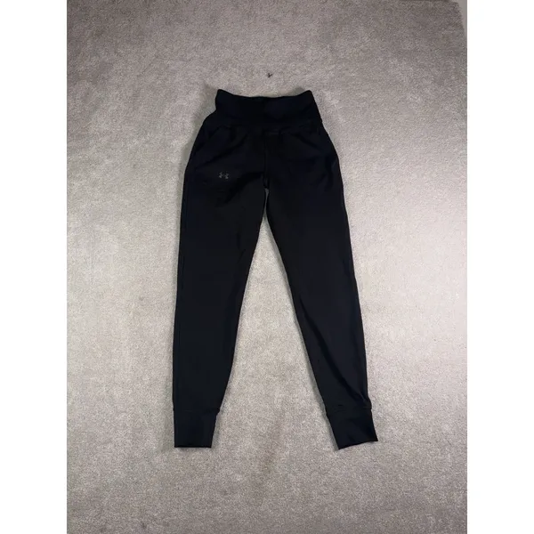 under armour black fitted womens joggers sweatpants xs - Image 2