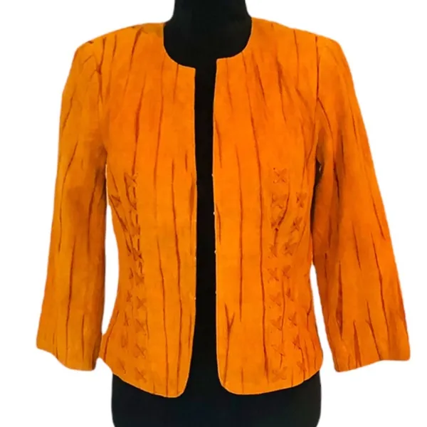 Mythology Genuine Leather Jacket Sienna Lace-Up Details Size 4 NWT - Image 6
