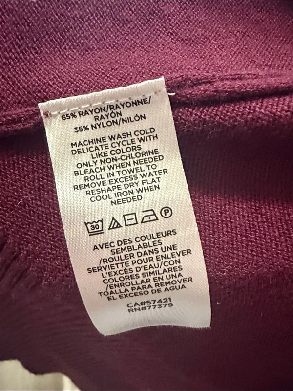 Ann Taylor Open-Front Layering Cardigan - Plum / Burgundy - Medium - Image 6