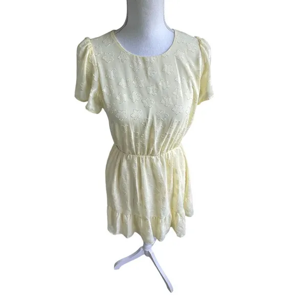 Show Me Your Mumu Merrit Cut Out Mini Dress Yellow Small Short sleeve Floral - Image 10