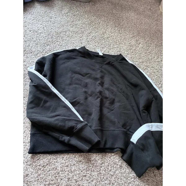 Yogalicious Cloud Plush Eleven Sweatshirt Sanctuary Pant Set Black White L XL - Image 6