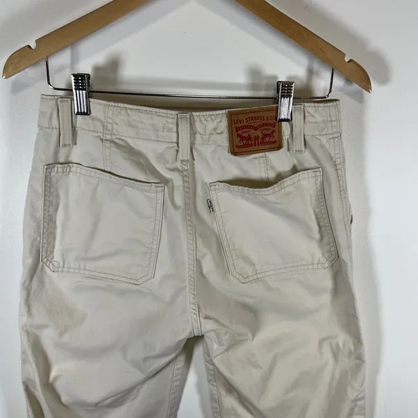 Levis 94 Baggy Pants Womens 25‎ Beige Cream Chino High Rise Utility A3512-0000 - Image 6