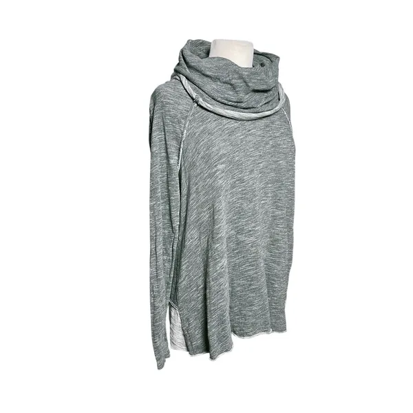 FREE PEOPLE BEACH Women’s Boho Cocoon Heather Gray Cowl Neck Knit Top - Image 5