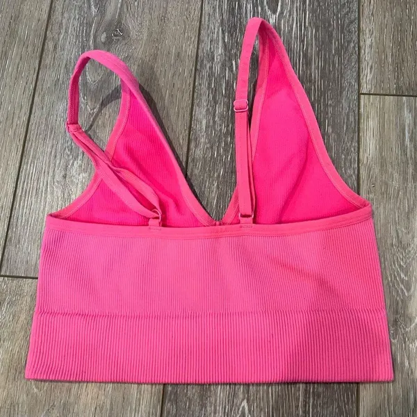 Garage Pink Ribbed Plunge Tank Top - Image 2