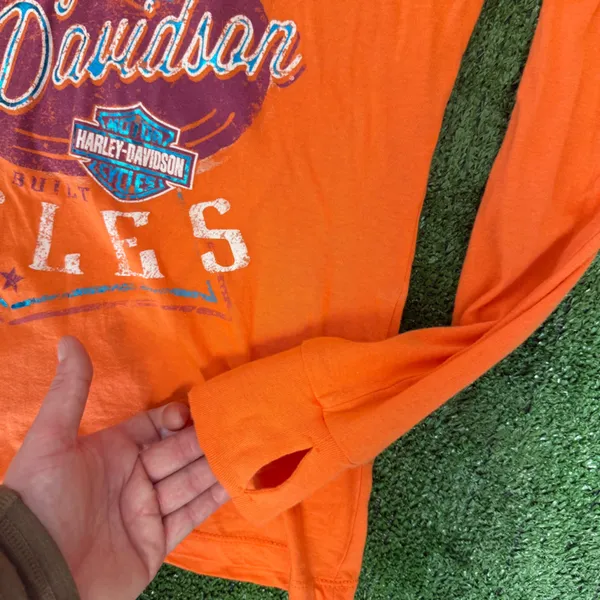 Harley-Davidson Women's Vibrant Orange Long Sleeve Tee - Image 9