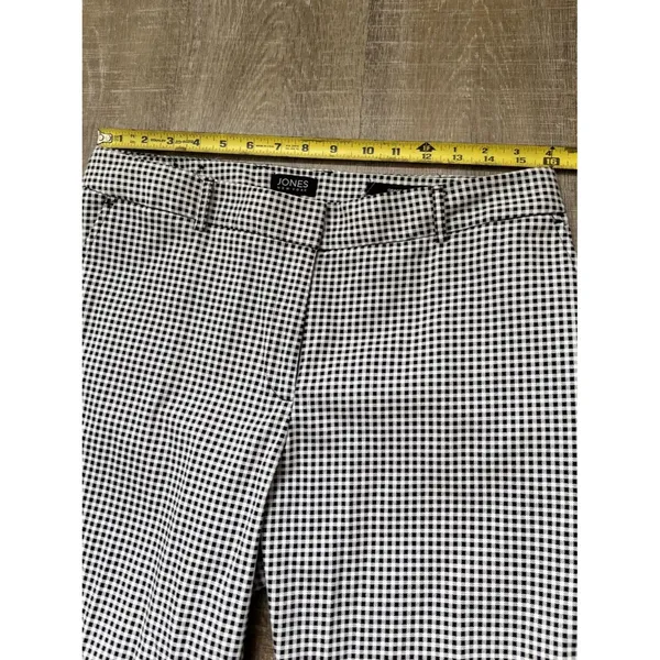 Jones New York Gingham Check Grace Ankle Pants Black White Size 10 Preppy Office - Image 11