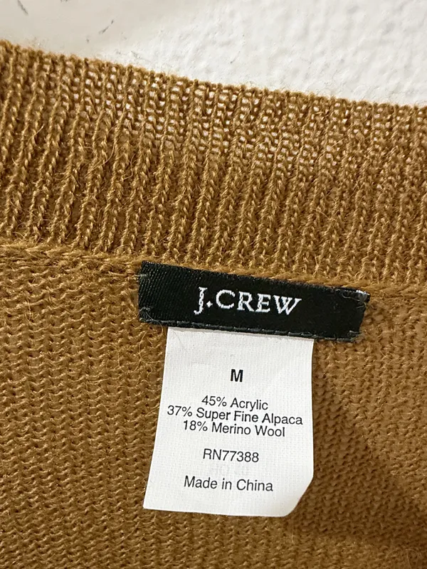 J crew mustard open front pocket knit cardigan  - Image 2