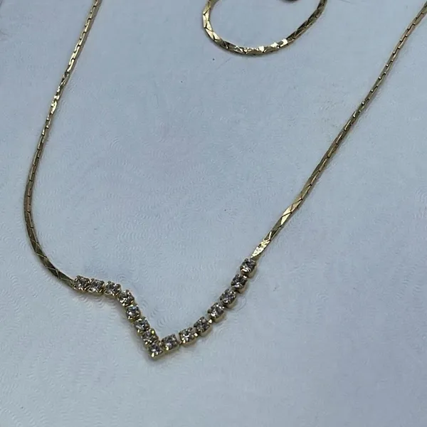 Vintage Park Lane rhinestone V decor necklace - Image 2