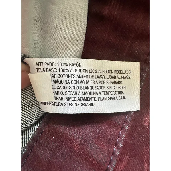 Wild Fable Burgundy Coated Denim Mini Skirt Size 4 Low Rise Raw Hem Whimsygoth - Image 5
