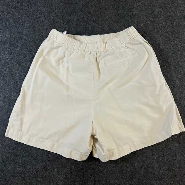 Uniqlo‎ Linen Blend Skort Cream Off White Wrap Front Mini Shorts Womens Small - Image 2