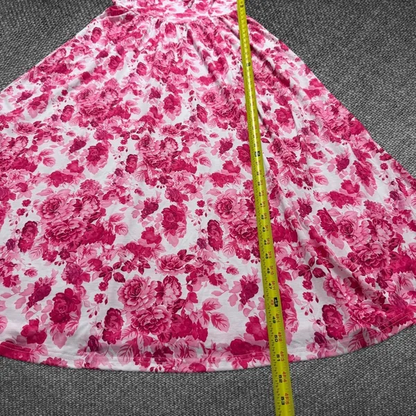Grace Karin Pink Floral Ruffle Maxi Dress Size M - Image 6