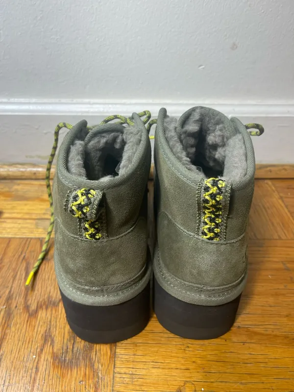 Ugg Neumel Heritage 2” Platform Burnt Olive Suede Wool Boots Womens Size 11 - Image 6