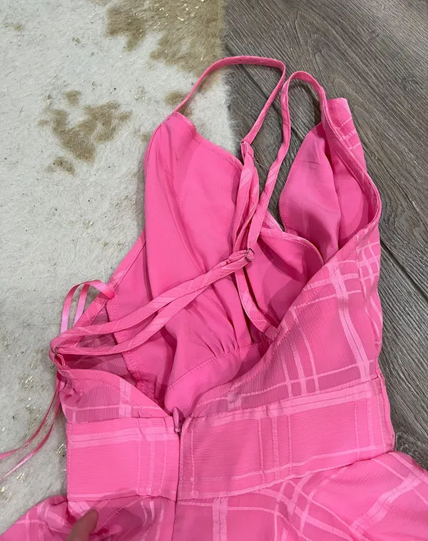 Pink Lily Delightfully In Love Hot Pink Ruffle Romper - Image 6