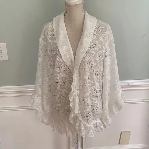 Majorelle Faria Kimono in White embroidery Large - Image 3